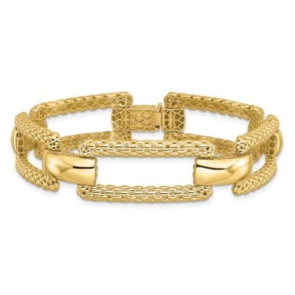 14k Gold Fancy Open Link Bracelet from Leslie's Jewelry - Picture 3 of 5